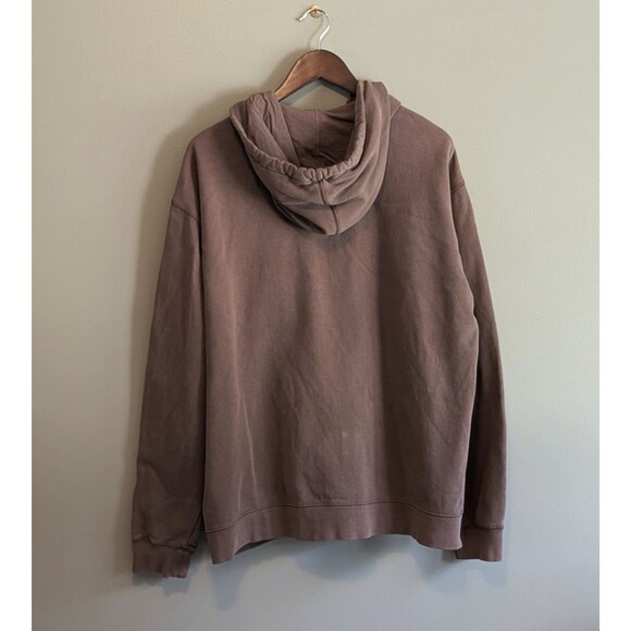 Chaps Denim Size Large Vintage Sweatshirt Brown Zip Hood L Mens Hoodie LS - Picture 8 of 8